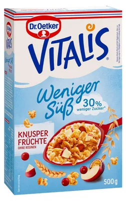 Obrázek produktu pro Dr. Oetker Vitalis méně sladké křupky se sušeným ovocem 500g