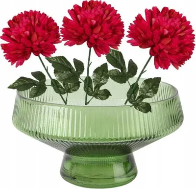 Produktbild von Grüne Glasblumenvase 23,6x12,8cm Transparent