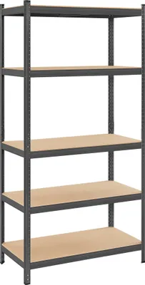 Produktbild von SONGMICS Schwerlastregal, Stahl, Regal, kein Werkzeug erforderlich, Lagerregal, für Garage, Keller, Lagerraum, Werkzeug, Fitnessgerät, bis 600 kg belastbar, 50 x 100 x 200 cm, grau GLR050G01