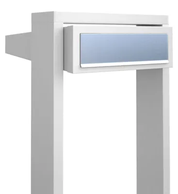 Produktbild von Standbriefkasten Stairs in Weiß mit Edelstahlklappe