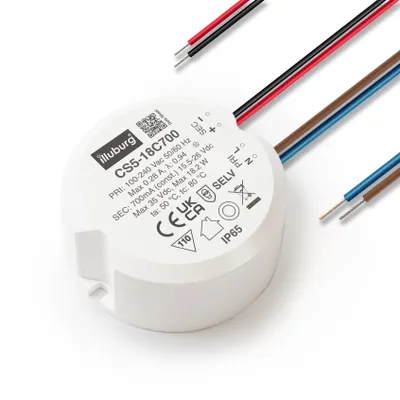 Immagine prodotto di illuburg Trasformatore LED impermeabile IP65 700 mA a corrente costante 18 W senza sfarfallio Alimentatore LED Trasformatore Driver