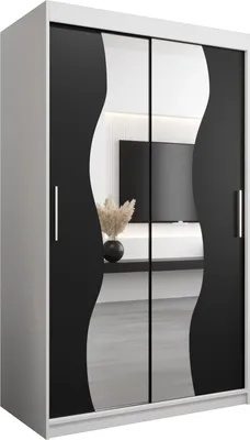 Produktbild von Kleiderschrank, Schiebetürenschrank Schlafzimmer, Schrank mit Spiegel MADRYT 120 cm