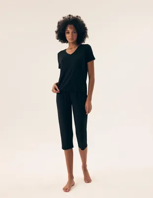 Image de Pyjama pour femme Henderson Noves en viscose, de couleur noire, avec une touche d'Élasthanne, taille L