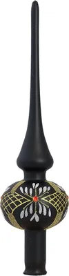 Produktbild von Christbaumspitze für Weihnachtsbaum mit einer Kugel, schwarz, matt, Dekor