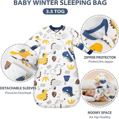 Immagine prodotto di Copertine in mussola di cotone per neonati | Sacco nanna unisex per bambine e bambini, 80-85 cm