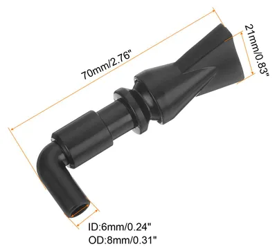 Produktbild von 1stk Aquarium Dš¹se 360¡ãFrei Drehbar Plastik Aquarium Pumpe Dš¹se 8mm/0.31" AD Flach Wasser Auslass Rš¹cklauf Rohr Anschluss fš¹r Aquarien Becken(Schwarz)