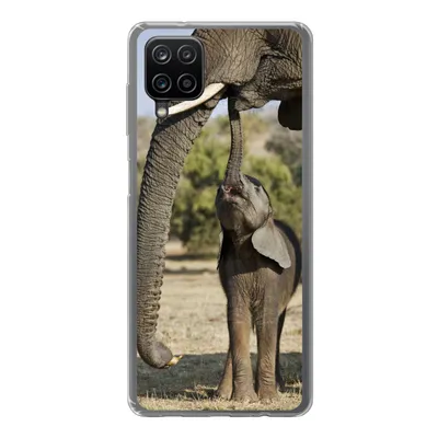 Produktbild von MuchoWow® Handyhülle Schutzhülle Hülle für Samsung Galaxy A12 Elefant - Tiere - Gras - Natur Silikon Softcase Handy Hülle - Bild