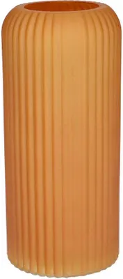 Produktbild von INNA-GLAS Dekovase ALBURGIS mit Rillen, Glas, orange-matt, 20cm, Ø8,7cm - Blumenvase