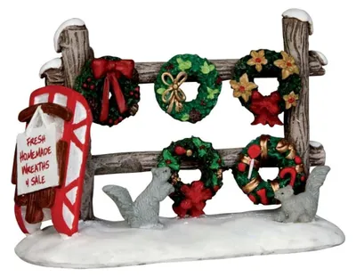 Imagen del producto de LEMAX: Pueblo navideño, artículo "Coronas navideñas a la venta" (54942)