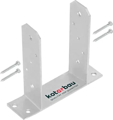 Produktbild von KOTARBAU® U-Pfostenträger 120 mm U-Form zum Aufdübeln Vierkantholzpfosten Bodenplatte Pfostenträger Anker Feuerverzinkt