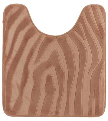 Produktbild von TENDANCE Toilettenvorleger Badematte WC-Teppich 45 x 50 cm WC-Vorleger mit Ausschnitt braun Zebramuster