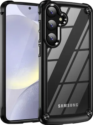 Image de Etui pour Samsung Galaxy S24+, étui hybride transparent PC TPU bumper et antichoc noir