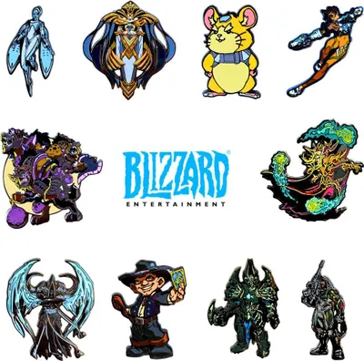 Produktbild von Blizzard Series 8 Pin Set – Offizielles 10 tlg. Sammler Set mit Emaille Pins zu Overwatch, WoW, StarCraft & Diablo – Limitierte BlizzCon Kollektion