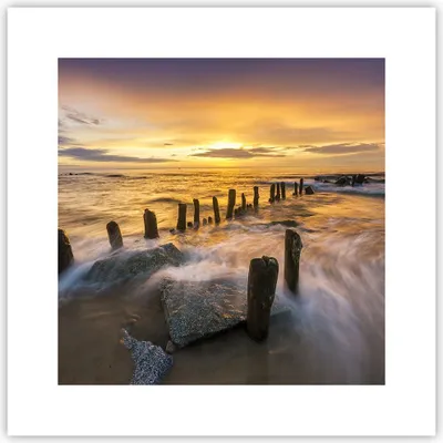 Produktbild von Poster - Poster ohne Rahmen - baltisch meer Mole Landschaft - 30x30 cm - Wand Bild - Wanddeko - Wandbilder - Kunstposter - Wandposter - Bilder - Kunstdruck - Wandbild - P2XAC30x30-3092