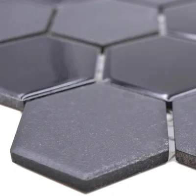Produktbild von Keramikmosaik Tripolis Schwarz R10B Hexagon 51