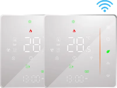 Produktbild von 2X WiFi Intelligent Raumthermostat Thermostat, Warmwasserbereitung, wifi fußbodenheizung APP Control Voice Heizung Kompatibel mit Alexa/Google für zu Hause 5A - weiß