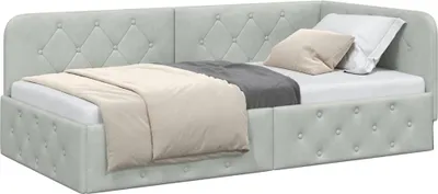 Imagen del producto de Estructura para cabecero de cama, color gris claro, 90 x 190 cm, tapizada en terciopelo