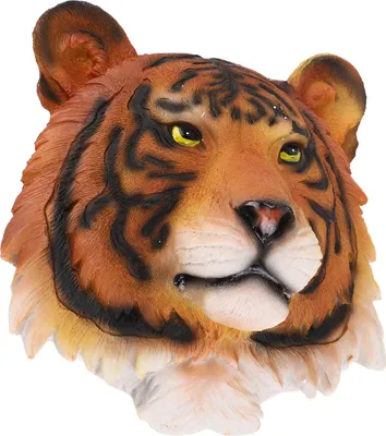Imagen del producto de Estatuas de cabeza de animales en 3D, decoración de pared, resina. Estatuas únicas y exquisitas de cabeza de animales, adornos de pared, esculturas para el hogar, bar. Tigre