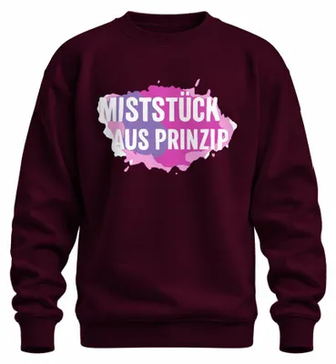 Obrázok produktu pre Bitch on Principle Saying Sarcastic Pink Purple Gift Cool Uni mikina, bordová, XL