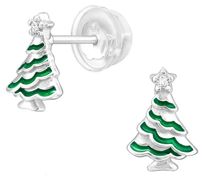 Produktbild von Ohrstecker Weihnachtsbaum: Ohrringe Silber 925