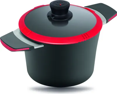 Image de Casserole Gastrolux Squalit Vitrocéramique avec couvercle - 2,5 l - 20 cm - Rouge 30250R