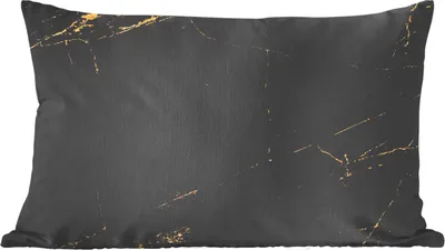 Produktbild von MuchoWow® Zierkissen Sofakissen Wohnzimmer Dekokissen 50x30 cm Marmoroptik - Luxus - Schwarz - Gold - Wohnzimmerdekoration - Polster mit Photo