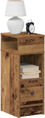 Produktbild von vidaXL Nachttische 2 Stk. mit Schublade Altholz-Optik 25x31x66 cm