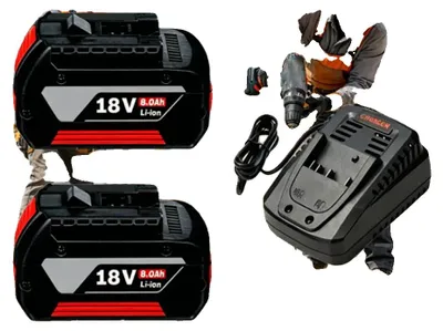 Obrázek produktu pro Baterie, 18V, kapacita 8000 mAh, nabíječka 8.0AH x 2