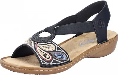 Produktbild von Rieker Damen bequeme Sandale in Schwarz, Größe 41