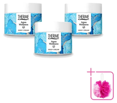 Produktbild von 3 x Therme Aqua Wellness Bodycreme - Feuchtigkeitsspendend - 225 g - Sparpackung - 3 Stücke
