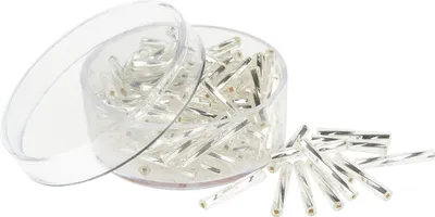 Produktbild von Glasstifte twisted, 15mm, 13g Silber