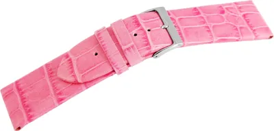 Produktbild von Echtleder-Uhrenarmband, rosa, Krokooptik, 16 mm - 26 mm