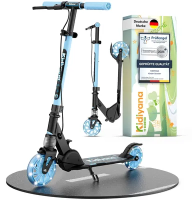 Kinderstep ab 5 J. bis 50 kg, klappbar, höhenverstellbar, Leuchträder