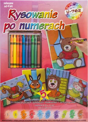 Obrázek produktu pro Omalovánky, obrázky, malování podle čísel, pastelky