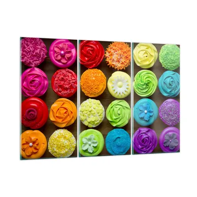 Produktbild von Bilder auf glas - Bunt kekse dekoration nachtisch - 105x70cm - Glasbilder - Wandbilder - Kunstdruck - zum Aufhängen bereit - Wanddekoration aus Glas - Glas Bilder - Wandbild auf Glas - GCE105x70-2692