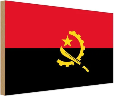 Produktbild von vianmo Holzschild 30x40 cm Angolas Angola Flagge Fahne Wappen