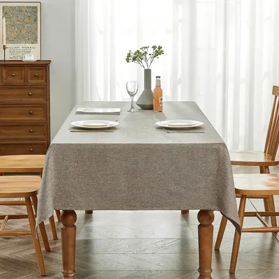 Tafelkleed rechteckig wasserabweisend Leinenoptik braun 145x300 cm