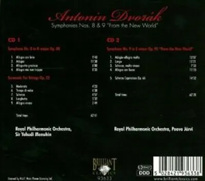Obrázok produktu pre Rôzne : Dvořák: Symfónie č. 8 a 9 CD