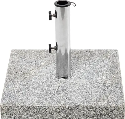 Produktbild von BELIANI Sonnenschirmständer Grau Granit 45x45 cm Quadratisch mit Edelstahlrohr Modern Garten Terrasse Balkon Outdoor Außenbereich Ausstattung Zubehör