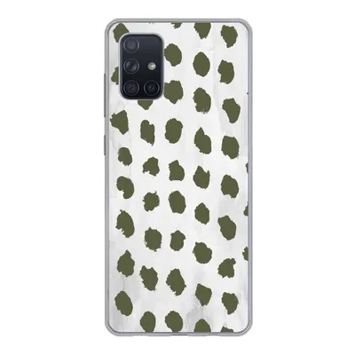 Produktbild von MuchoWow® Handyhülle Schutzhülle Hülle für Samsung Galaxy A51 Marmor - Punkte - Grün Silikon Softcase Handy Hülle - Schutzabdeckung