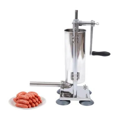 Produktbild von 3L vertikální ruční klobásy Stuffer Nerezový stroj na klobásy Nářadí na plnění masa se 4 profesionálními trubkami na plnění klobásy Kuchyně