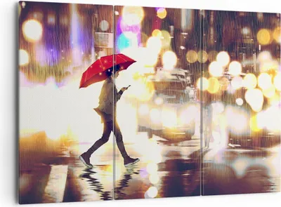 Produktbild von Bild auf Leinwand - Leinwandbild - Stadt Straße Nacht - 165x110cm - Wand Bild - Wanddeko - Leinwanddruck - Bilder - Kunstdruck - Wanddekoration - Leinwand bilder - Wandkunst - CE165x110-4016