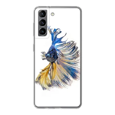 Produktbild von MuchoWow® Handyhülle Schutzhülle Hülle für Samsung Galaxy S21 Fisch - Schwanz - Blau Silikon Softcase Handy Hülle - Softcase