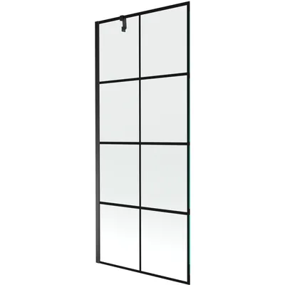 Obrázok produktu pre Mexen Next vaňová zástena jednokrídlová 80 x 150 cm, Čierny vzor, Čierna - 895-080-000-00-77-70
