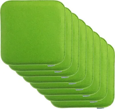 Zdjęcie produktu dla Filcowa kwadratowa poduszka na krzesło Brandsseller - 35 x 35 x 2 cm (opakowanie 8 sztuk, zielona)