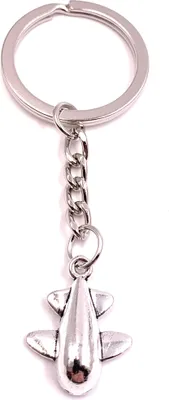 Produktbild von Onwomania Schlüsselanhänger Jet Flugzeug Jumbo Silber Metall Anhänger Charm