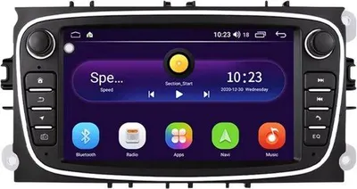 Obrázek produktu pro Autorádio s Bluetooth a CarPlay – pro Ford Focus, S-Max, Mondeo, Galaxy, C-Max, Kuga – kompatibilní s Apple a Android – stereo systém – navigační systém – 1 GB/16 GB paměť – 7 palců