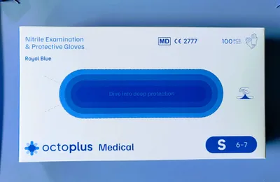 Zdjęcie produktu dla Rękawiczki Rękawice Nitrylowe Niebieskie OCTOPLUS 100 szt - Rozmiar XS