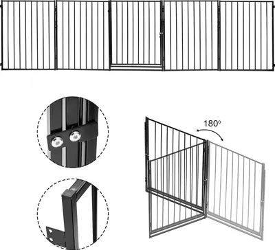 Produktbild von Kaminschutzgitter 5x Absperrgitter Tierschutzgitter Ofenschutzgitter Sicherheitstür 300x75cm Schwarz