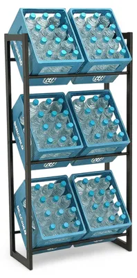 Produktbild von Getränkekistenregal Metall Getränkeregal bis zu 6 Kisten 200kg 71x30x140cm